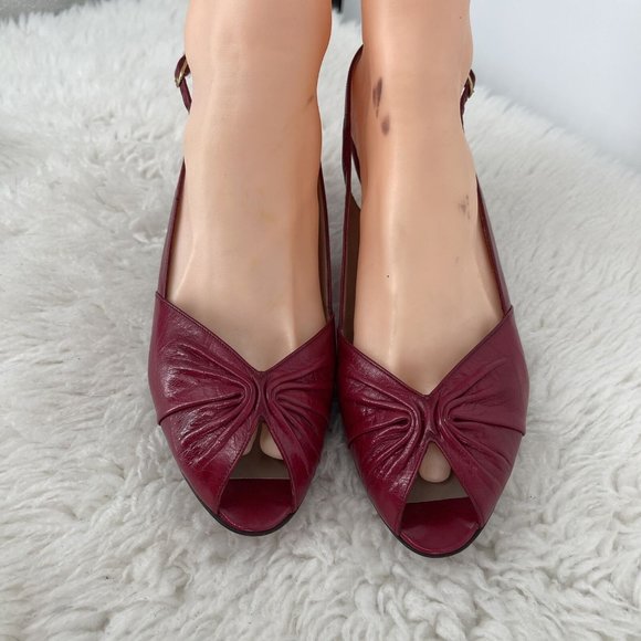 Bruno Magli Womens Italy Red Strappy Pumps Heels Shoes Peep Toe Sz 7.5 AA - Picture 2 of 9